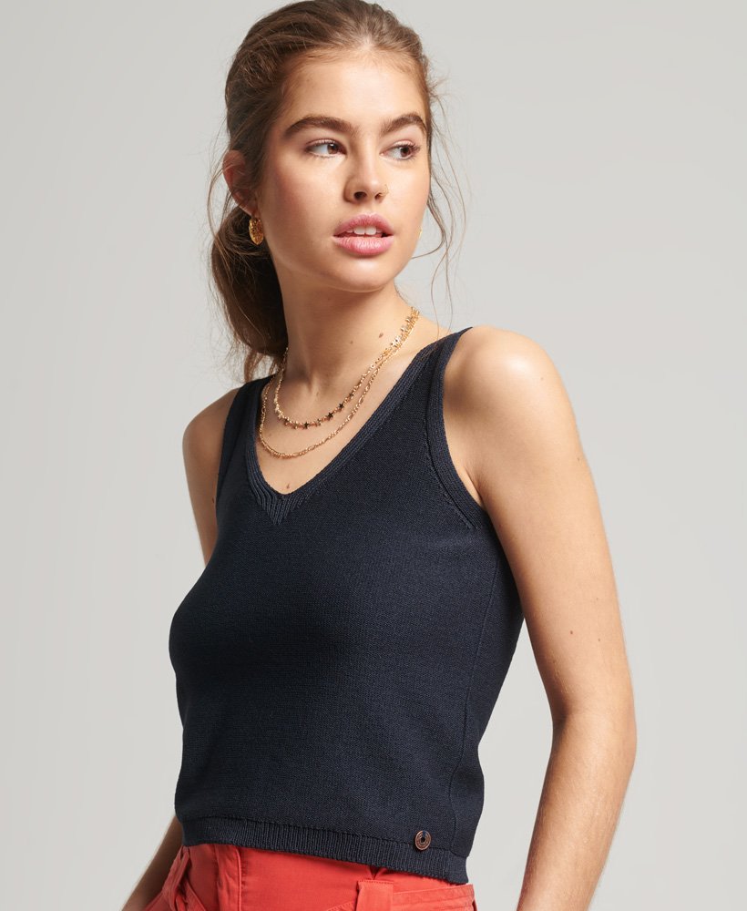 upload9223368955666030434 Superdry Feinstrick Top in Eclipse Navy - SALE