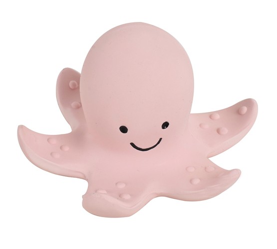 Tikiri Natur Kautschuk Rassel in Geschenkschachtel - Oktopus