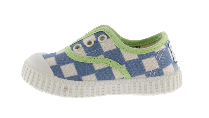 Victoria Schuhe Karierte Canvas-Sneaker für Kinder mit Gummizug - Blau