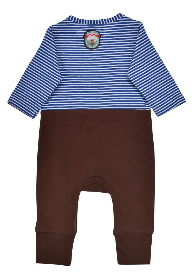 Bondi Strampler in Blau Lederhosen Look - Gipfelkraxler 