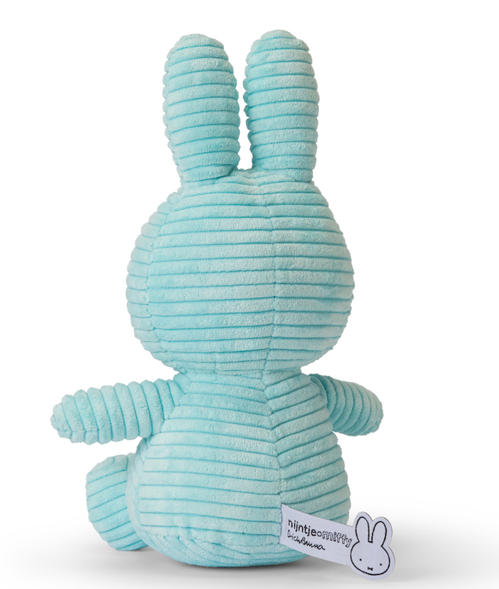 Bon Bon Toys Miffy Stofftier Hase Cord in Türkis Blau - 23 cm
