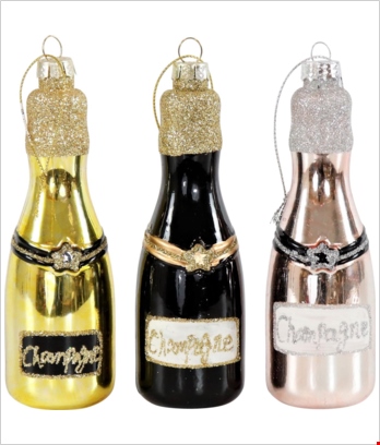 Hoff Weihnachtsschmuck aus Glas - Champagne