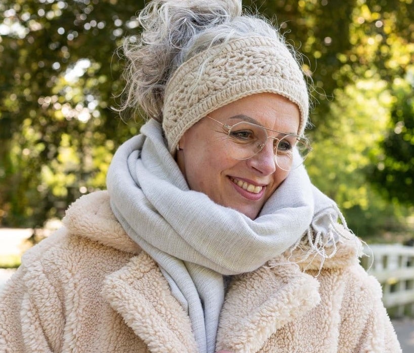 Pachamama Headband Granny Square Stirnband Creme