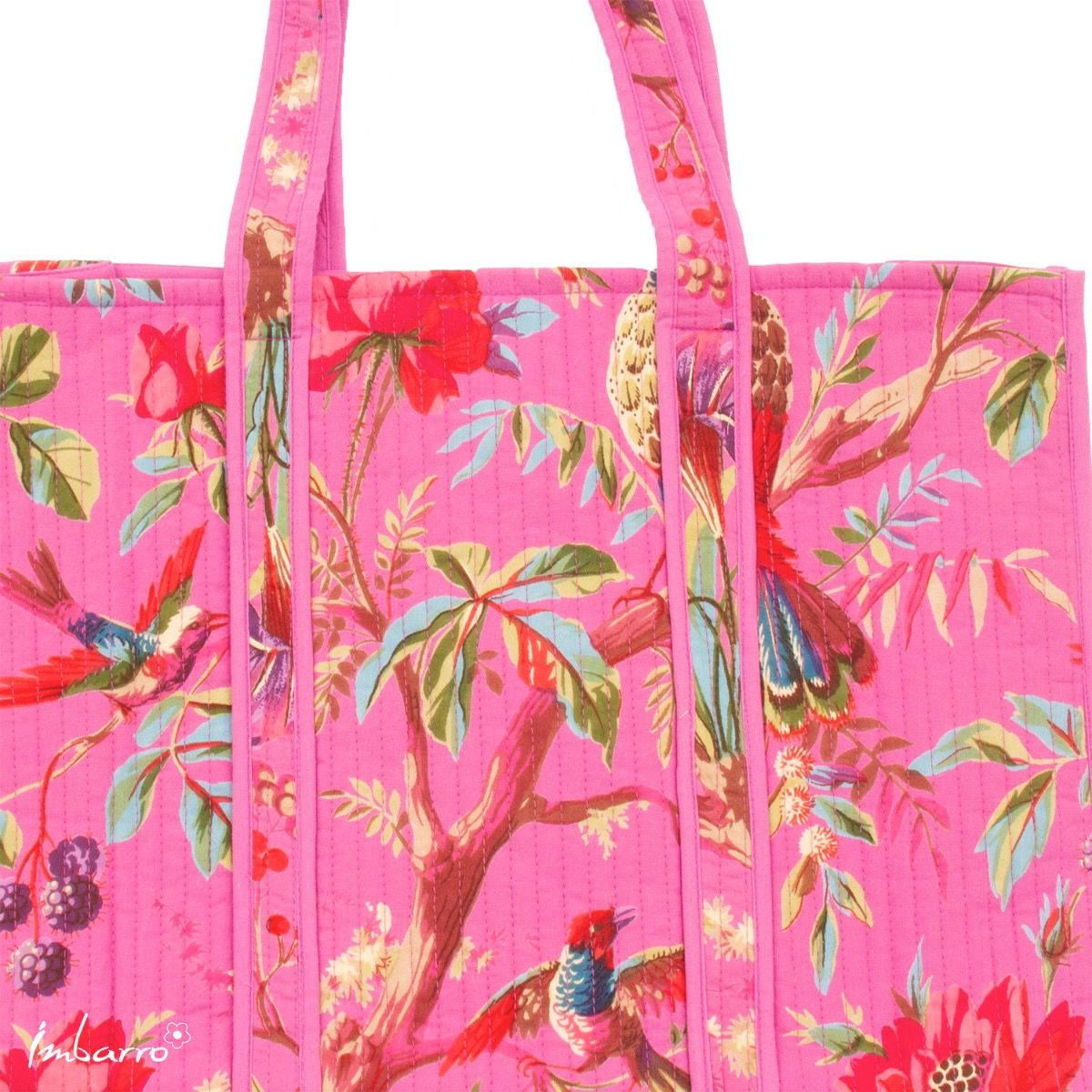 Imbarro Gesteppte Shopper Tasche Paradise in Purpur Pink 