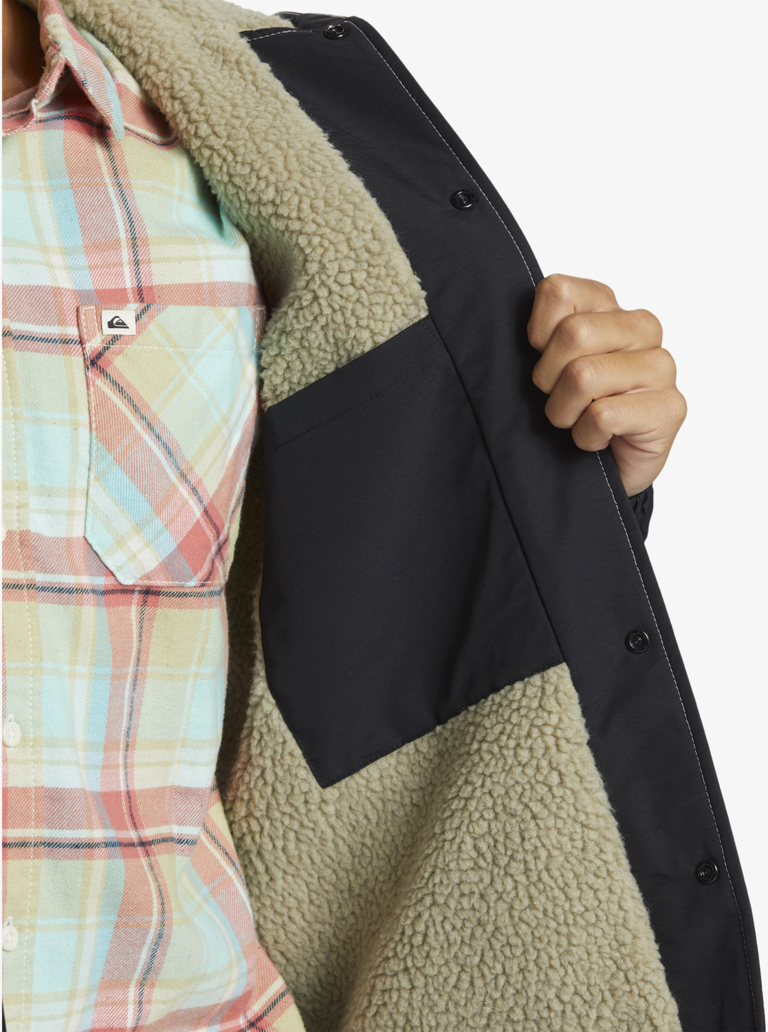 Quiksilver Rain Cloud Coach Jacke mit Kapuze für Herren - Schwarz - SALE