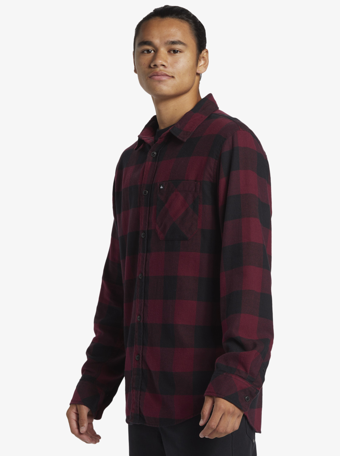 Quiksilver Buffalo Classic Flanellhemd für Männer - Wine/Rot-Schwarz kariert