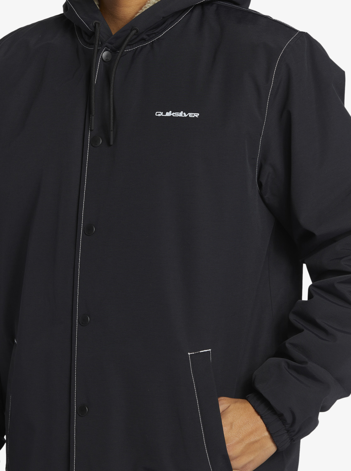 Quiksilver Rain Cloud Coach Jacke mit Kapuze für Herren - Schwarz - SALE