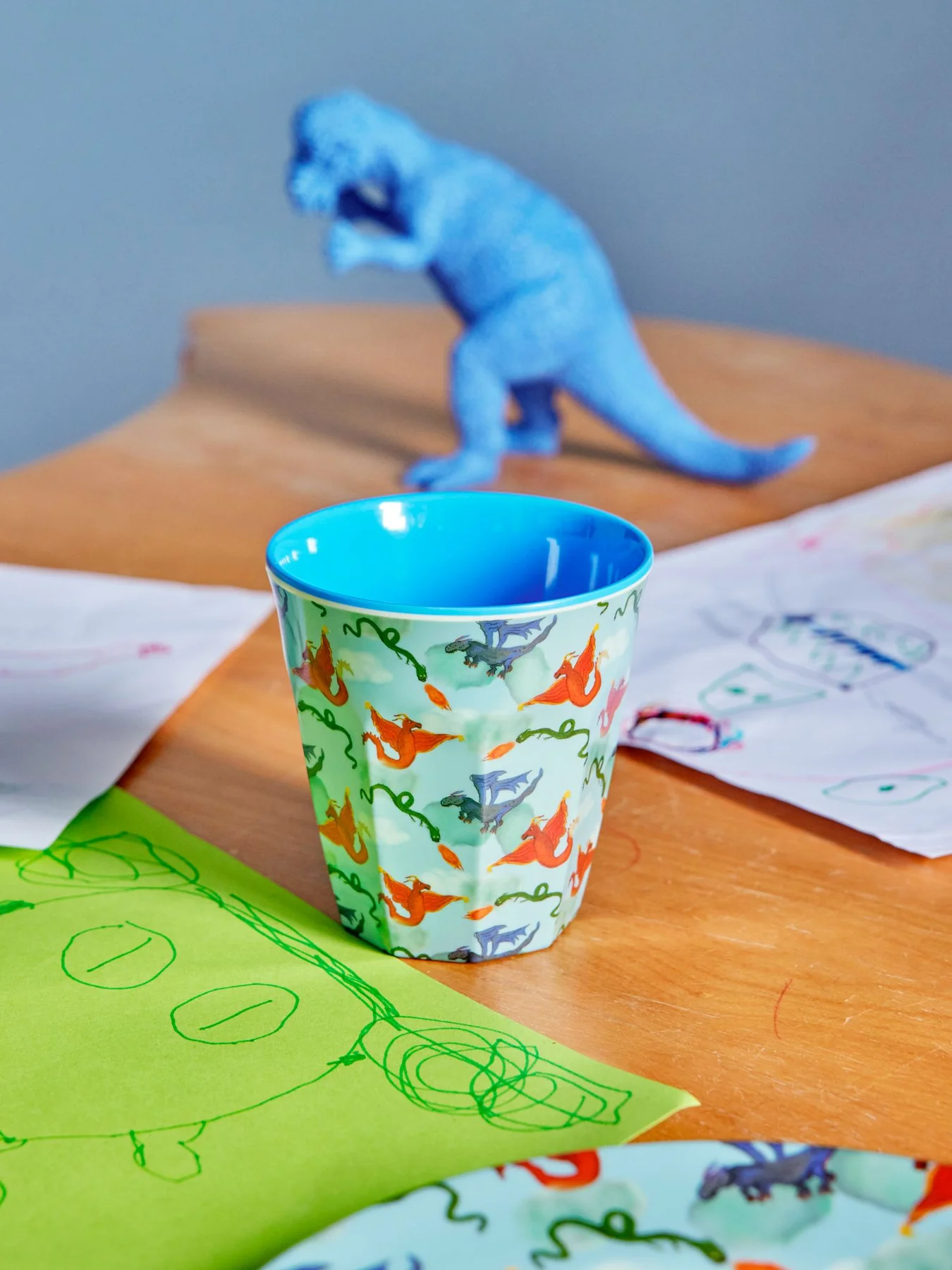 RICE Mittelgroße Becher - Blau - Dragon Print - Drachen - 250 ml RICE Mittelgroße Becher - Blau - Dragon Print - Drachen - 250 ml
