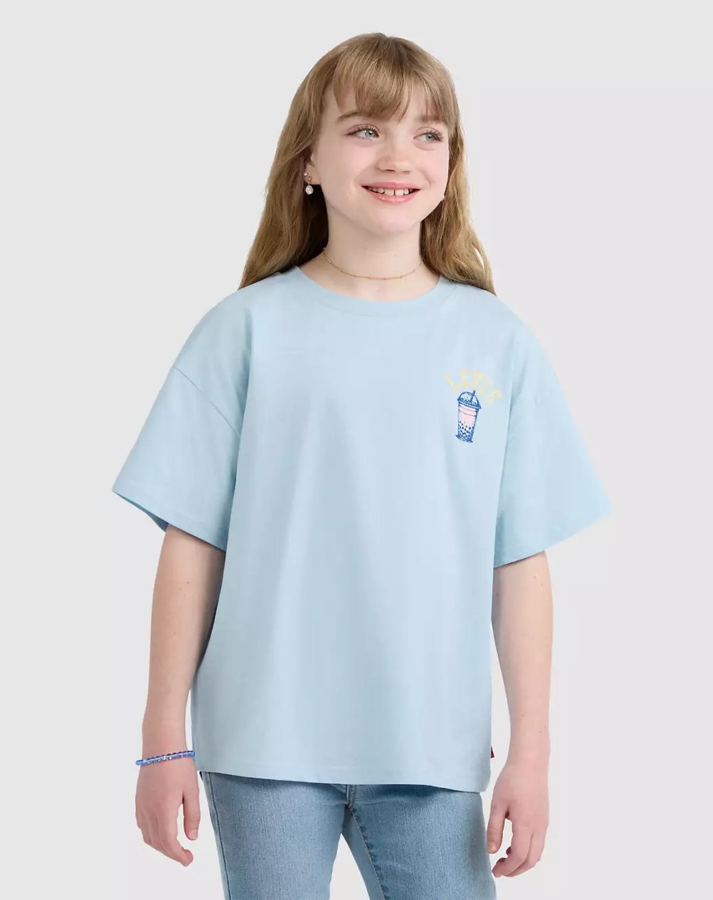 Levis Mädchen T-Shirt in Hellblau - Bubble Tea - More Bubbles Less Troubles