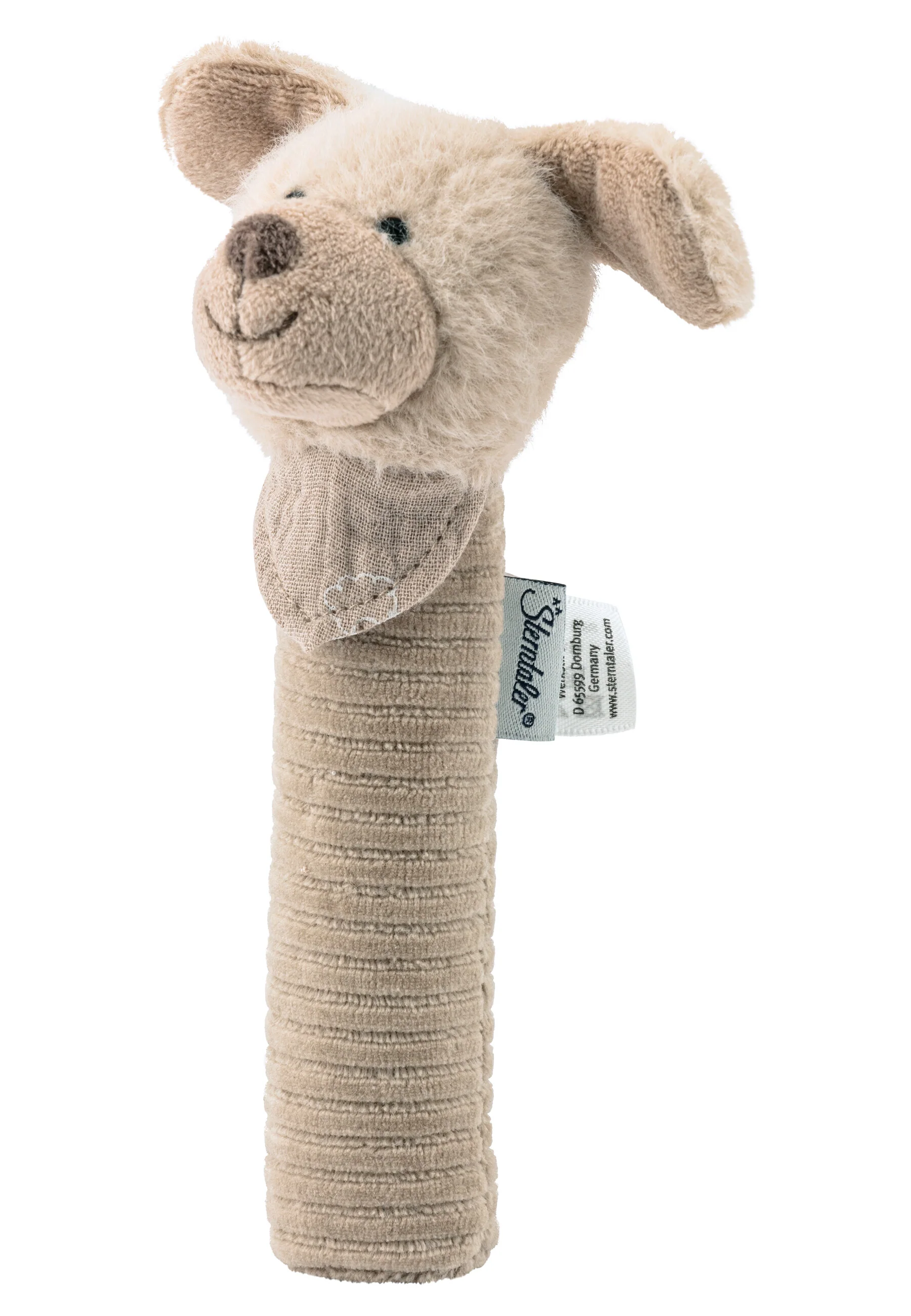 Sterntaler Greifling Baby Quitschtier Hund Lucky in graubeige