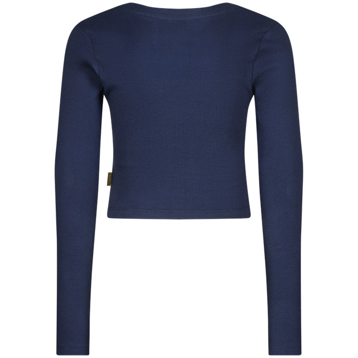 Vingino Basic Crop Rib Top - Langarm Shirt in Dark Blue - Dunkelblau