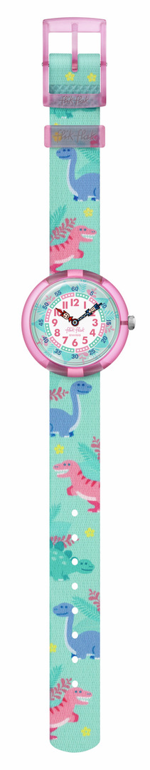 fa01_ZFBNP212 Flik Flak Uhr Kinderuhr in Mint, Rosa & Blau - Dino Party