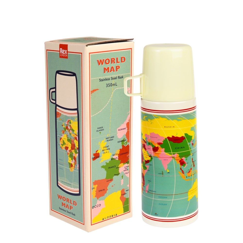 rex-london-thermosfalsche-world-map Rex London Thermosflasche - World Map - Weltkarte