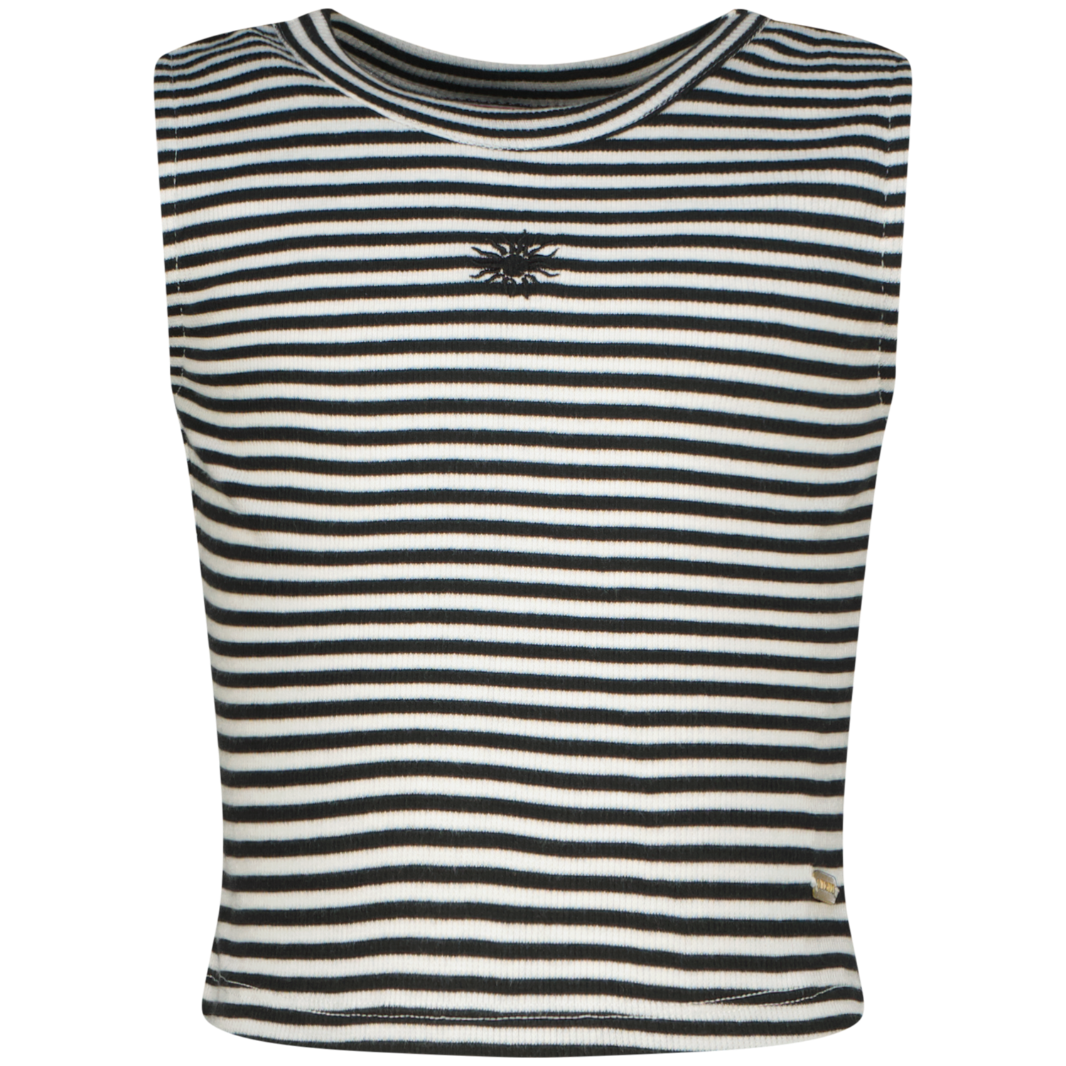 Vingino Crop Rib Top gestreift - Schwarz/Weiß - SALE