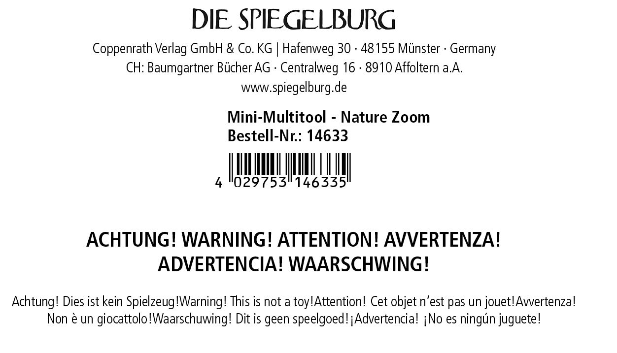 Nature Zoom Mini-Multitool 4-in-1 - Die Spiegelburg Mini-Multitool Nature Zoom Mini-Multitool 4-in-1 - Die Spiegelburg Mini-Multitool