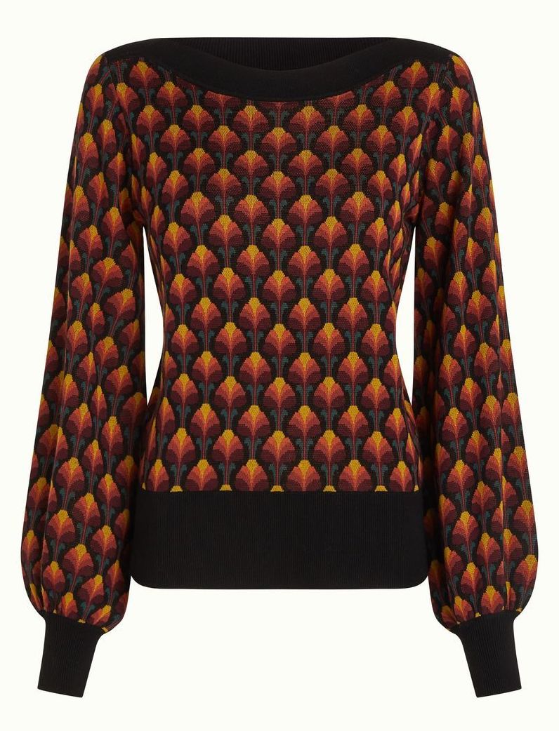 King Louie Erin Bell Pullover Waterloo mit Grafikmuster - Schwarz King Louie Erin Bell Pullover Waterloo mit Grafikmuster - Schwarz