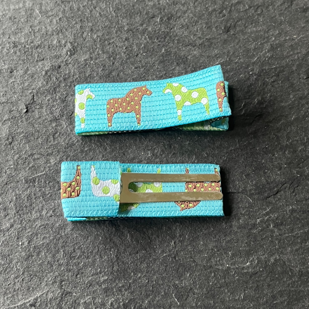Wowzers Designer Clips - Pferde Hellblau - 1 Paar 