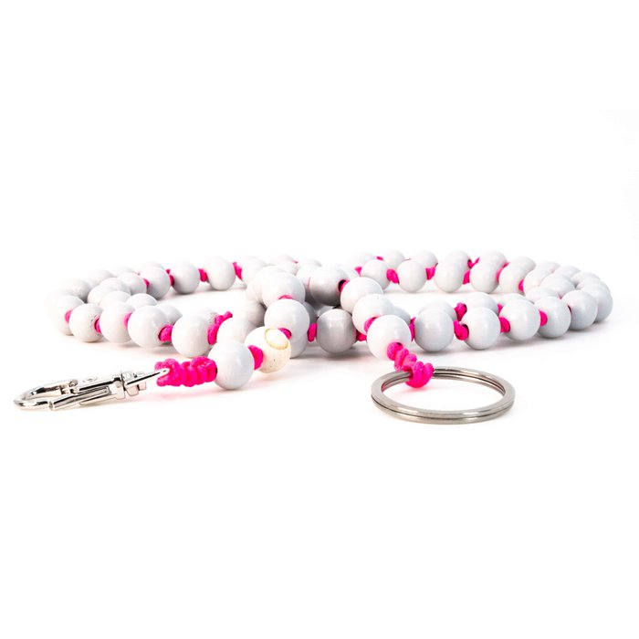 DropLetsy Holzperlen Handykette - Pink Shark