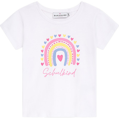 Danamade DNICOLE Kurzarm T-Shirt in Weiß mit Regenbogen - Schulkind Danamade DNICOLE Kurzarm T-Shirt in Weiß mit Regenbogen - Schulkind