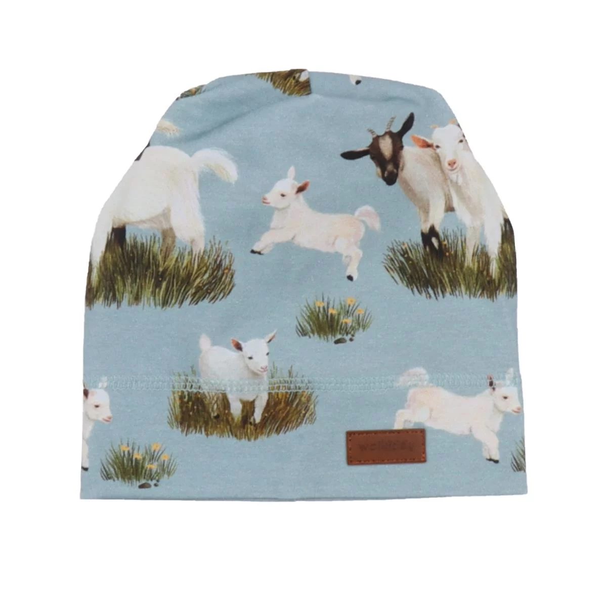 goat-family-baumwolle-bio_123 Walkiddy Beanie in Hellblau - GOAT FAMILY - Ziegen