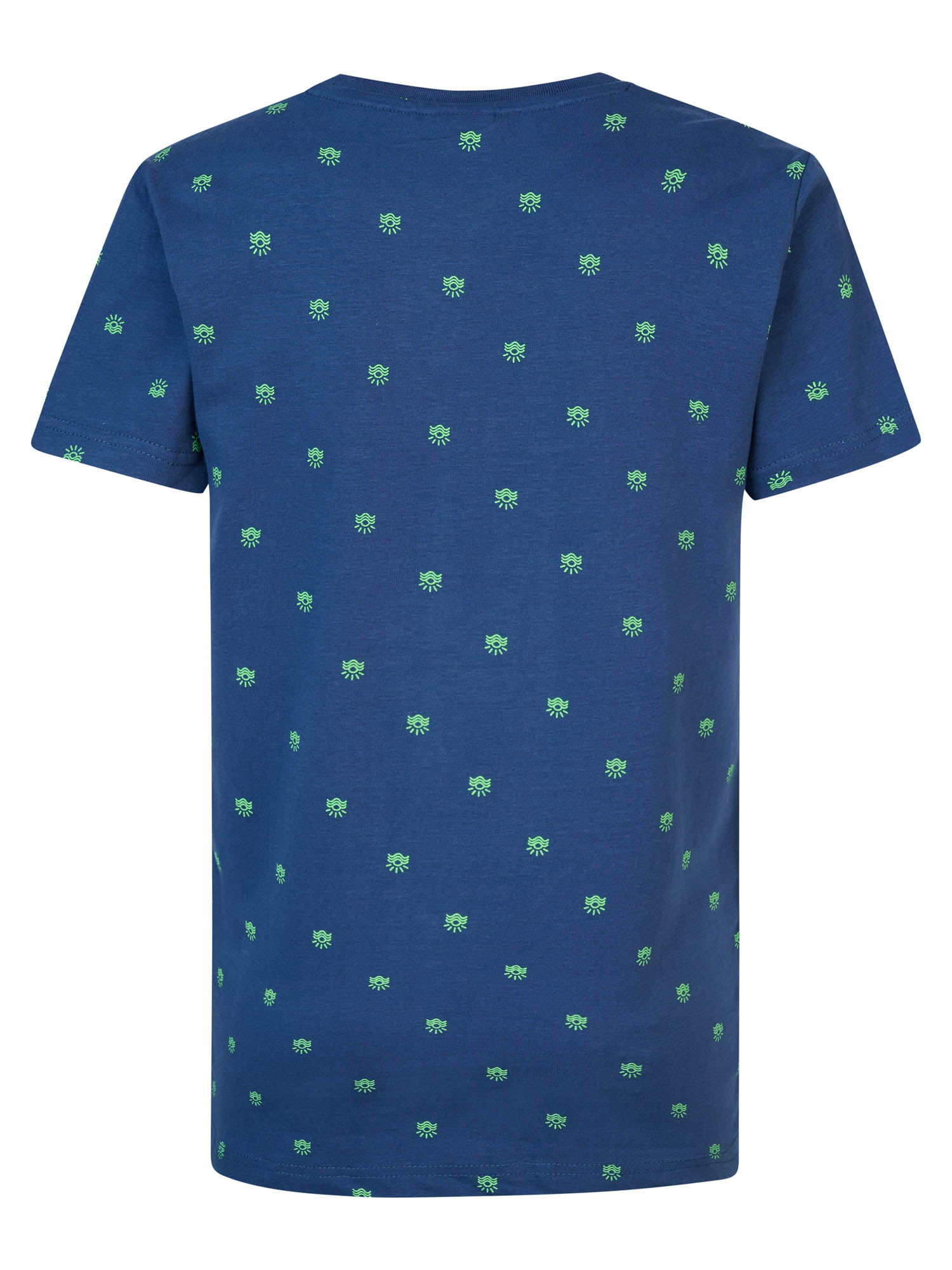 B-1040-TSR657-5082_B Petrol Industries Jungs kurzarm T-Shirt in Petrol Blue - grüner allover Print