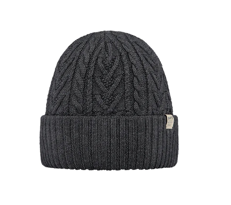 Barts Pacifick Kabelstrick Herren Beanie Mütze in Anthrazit Grau Barts Pacifick Kabelstrick Herren Beanie Mütze in Anthrazit Grau