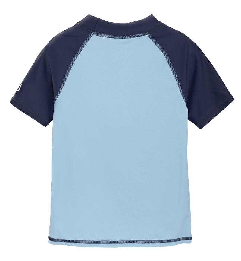 Color Kids UV Schutz Kurzarm Shirt in Blau Surfer Wellen