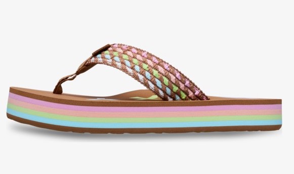 Roxy Girls Chika Hi Flip Flop Pastel Farben Geflochten