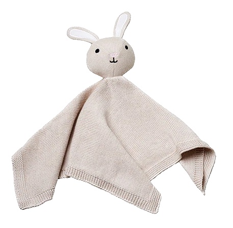 Chic Mic Gestrickte Schmusetuch Baby Hase in Creme Beige