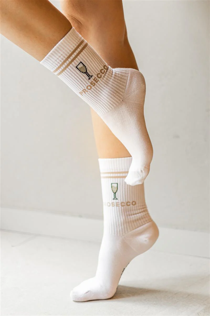 My Day My Dream Socken in Weiß mit Gold Glitzer - Prosecco My Day My Dream Socken in Weiß mit Gold Glitzer - Prosecco
