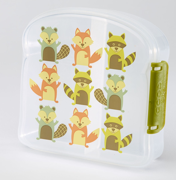 SugarBooger Brotzeit Sandwhich Box mit 2 Fächer - Klein - Fuchs