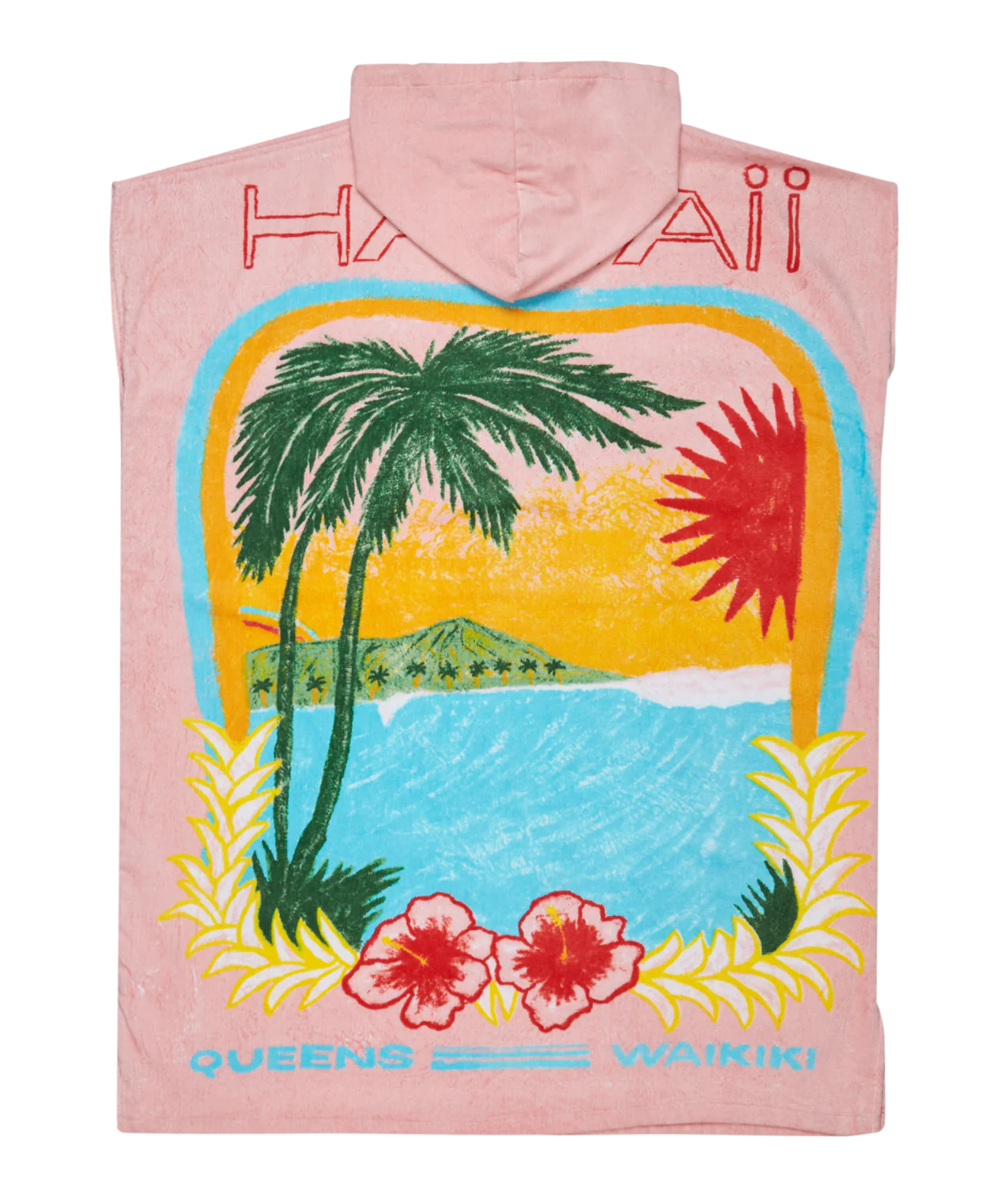 Roxy Atlas Poncho-Handtuch mit Kapuze in Rosa - Hawaii Roxy Atlas Poncho-Handtuch mit Kapuze in Rosa - Hawaii