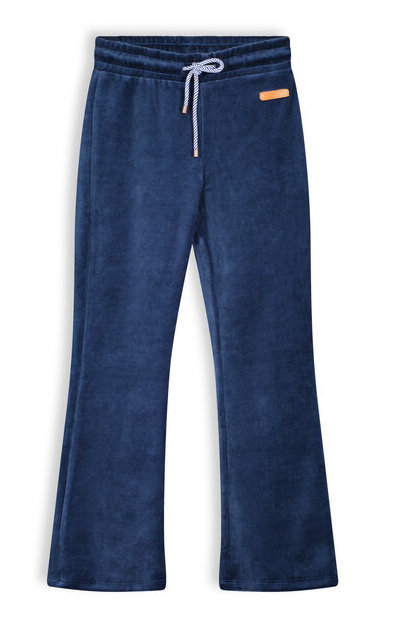 NONO Samt Hose in Blau mit Schlag