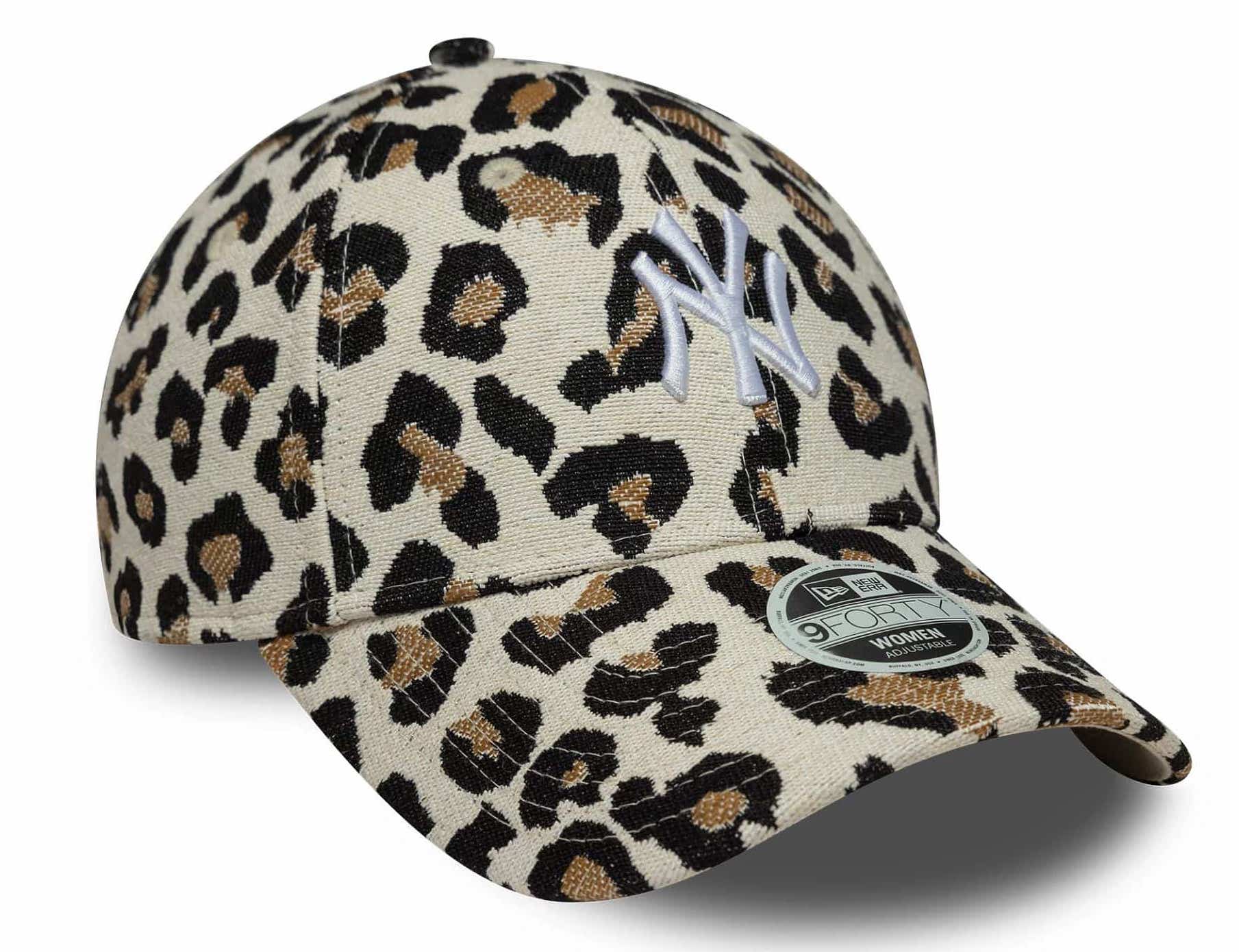 New Era New York Yankees Womens MLB Leopard Midi Light Beige 9FORTY Cap - Leo