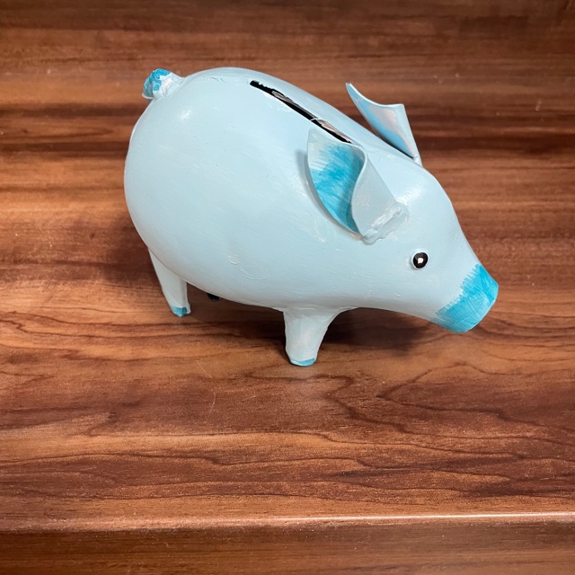 Pape Kunstgewerbe Sparschwein - Mini - Blau