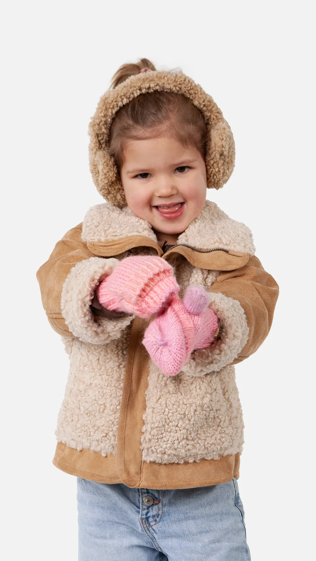Barts Kids Teddy Ohrwärmer Earmuffs mit Teddyfell in Beige Braun- Bär