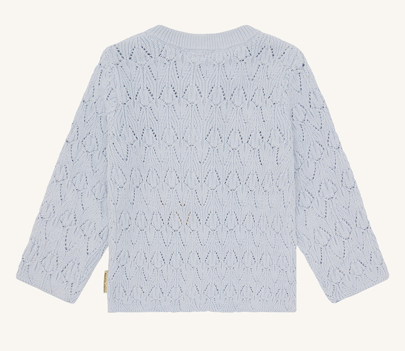 Hust & Claire Pointelle Strickjacke mit Lochmuster in Hellblau