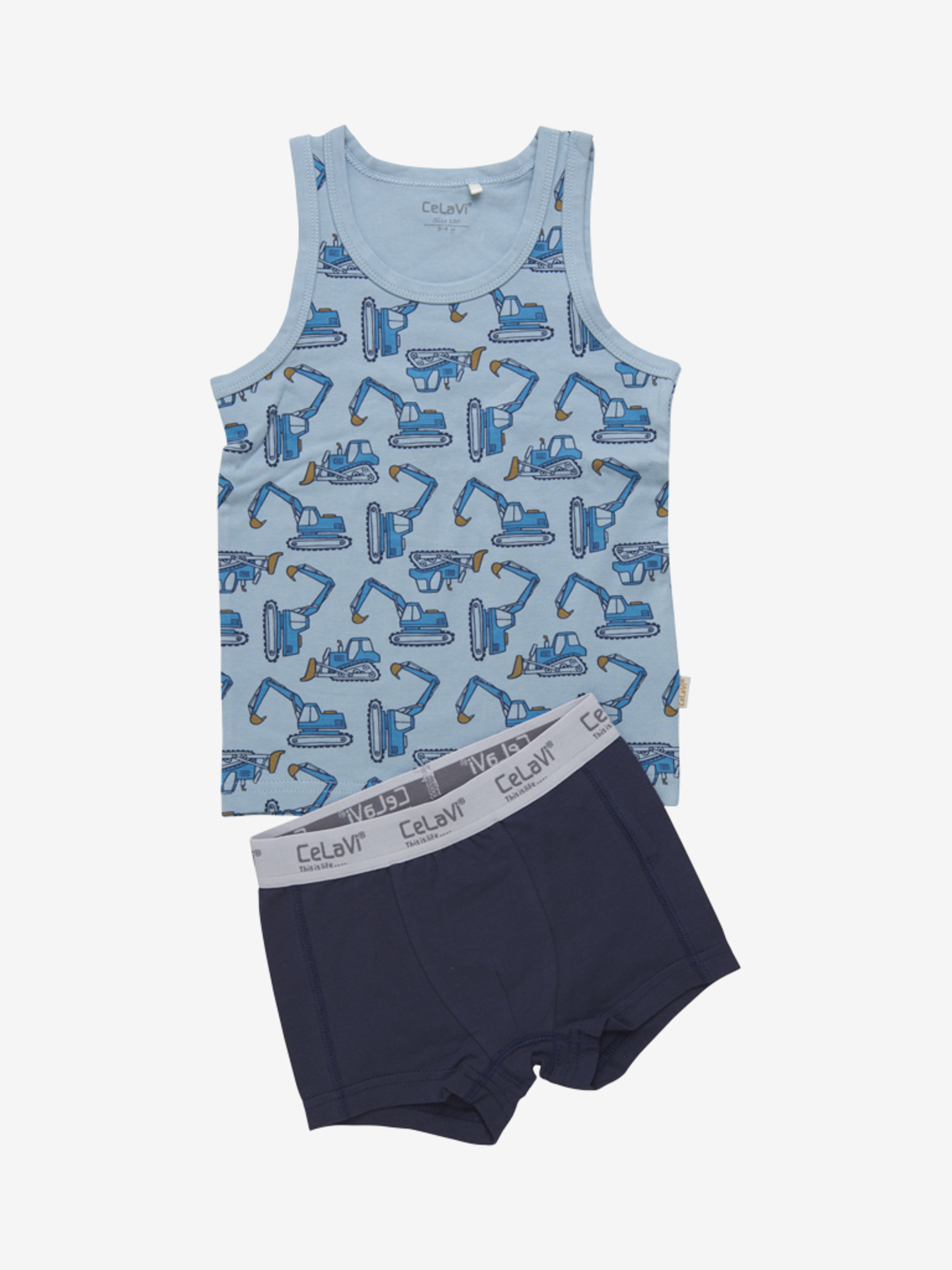 5917_797_A CeLaVi Unterhemd und Shorty Unterhose Set - Blau & Bagger