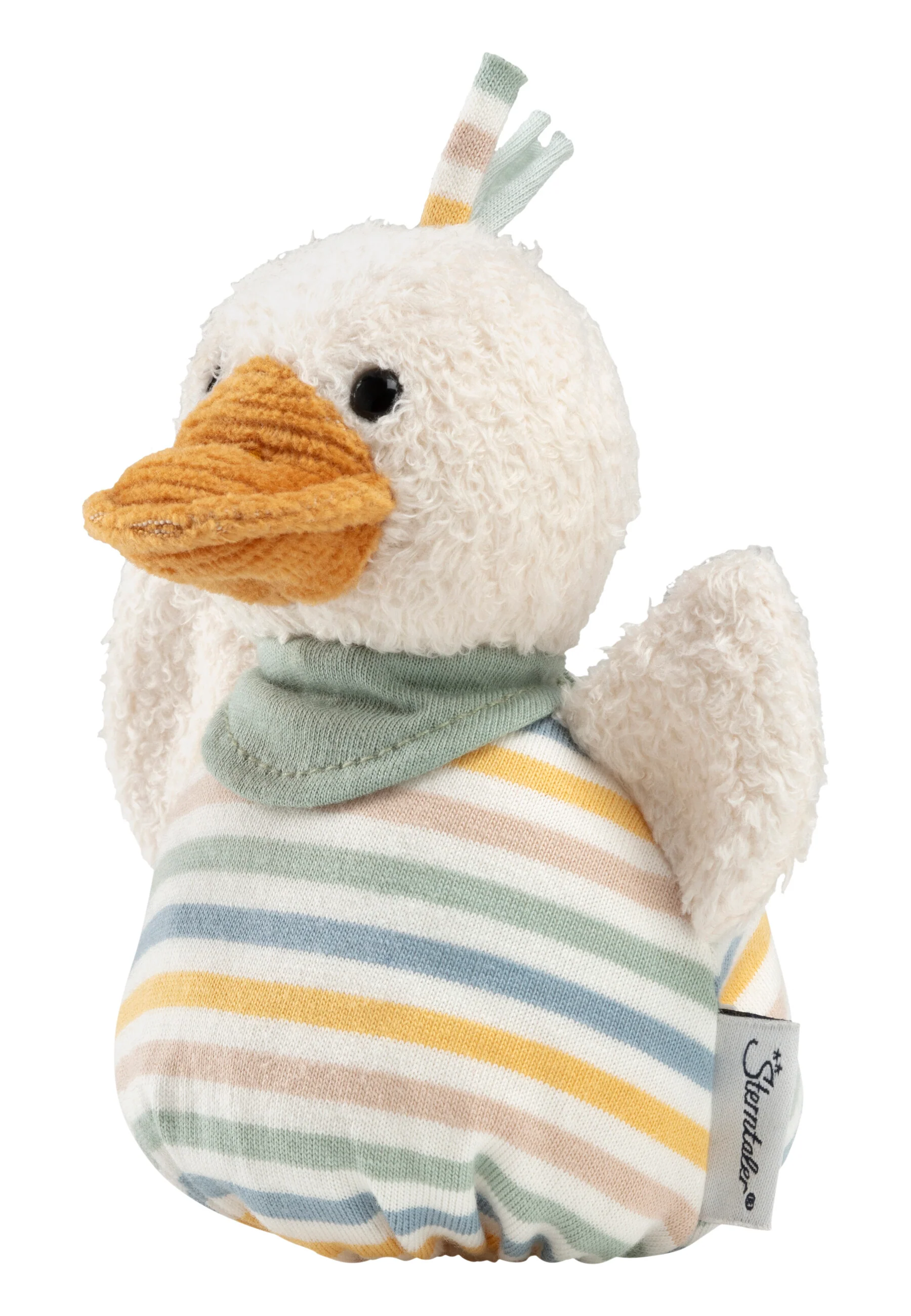 Sterntaler Knuddelsäckchen Ente Edda in buntem Ringel-Jersey