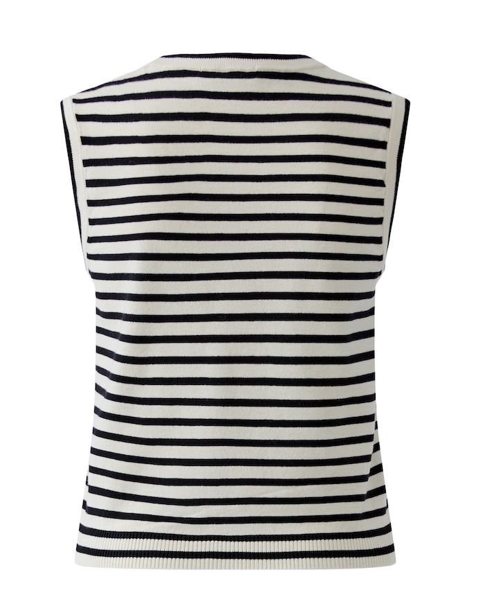 MIss Lagotte Stricktop Pullunder West Schwarz Weiß Gestreift - SALE