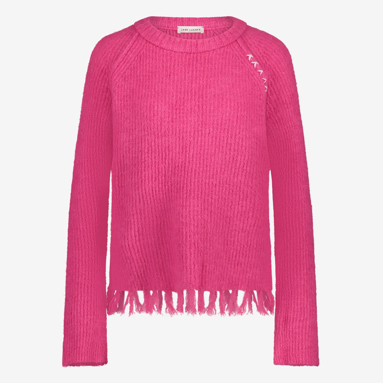 Jane Luschka Fucia Strickpulli Pullover in Pink mit Fransen - SALE Jane Luschka Fucia Strickpulli Pullover in Pink mit Fransen - SALE