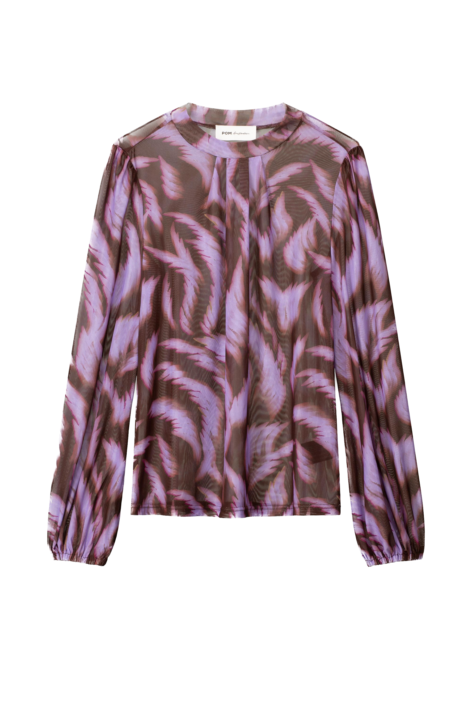 POM Amsterdam Blusen Top Feathers Brown - Braun/Flieder - SALE POM Amsterdam Blusen Top Feathers Brown - Braun/Flieder - SALE