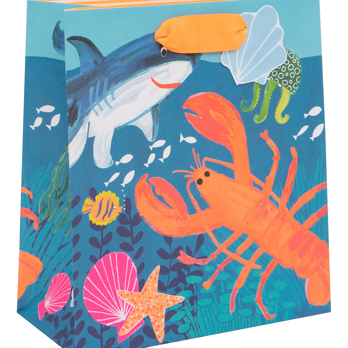 Glick Geschenktasche Medium - Unter dem Meer - Hummer & Hai