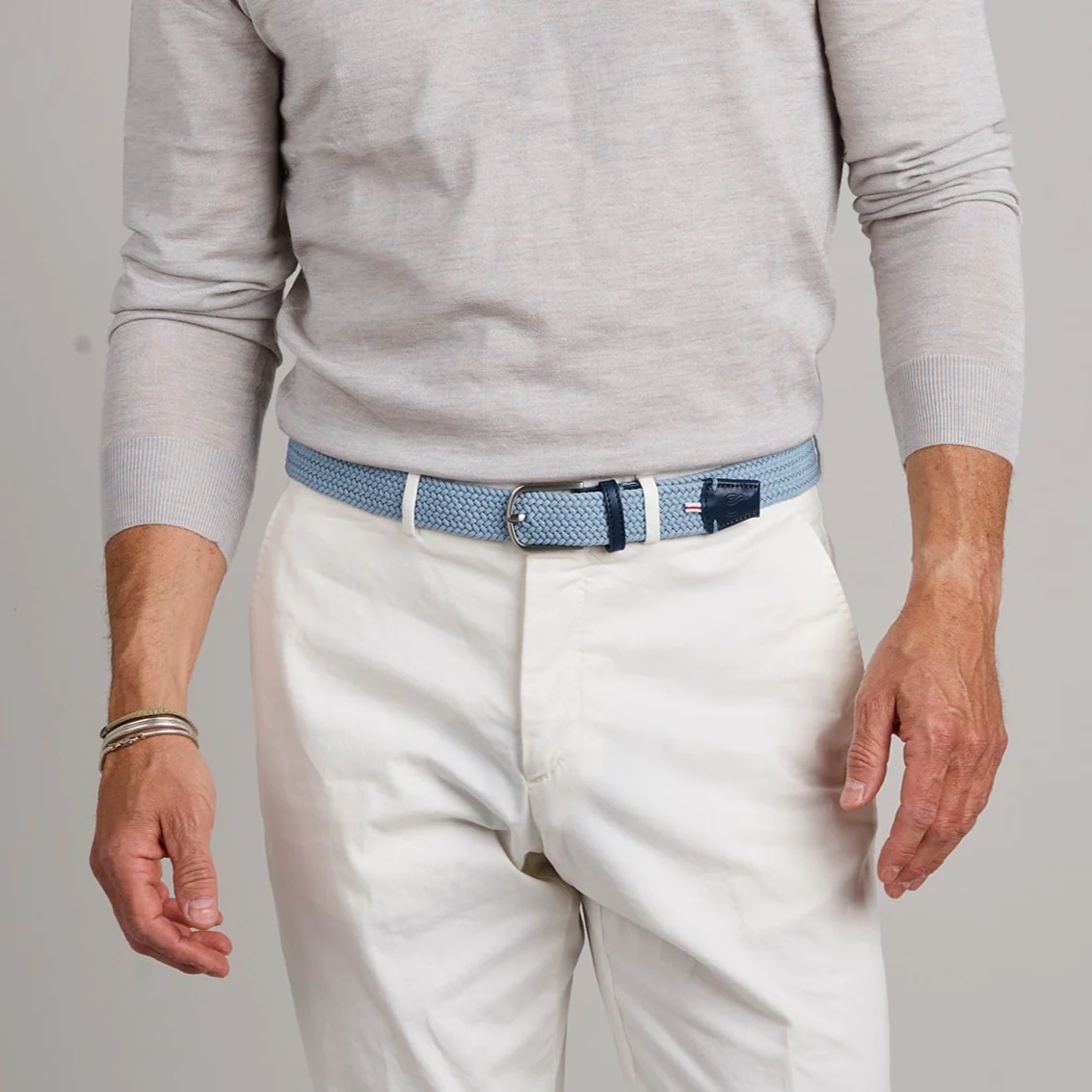 Portofino_863a5295-26b4-421d-b896-dc977e074e69_2048x2048-2 La Boucle PORTOFINO Herren Stretch Gürtel Mono Faded Blue Glau