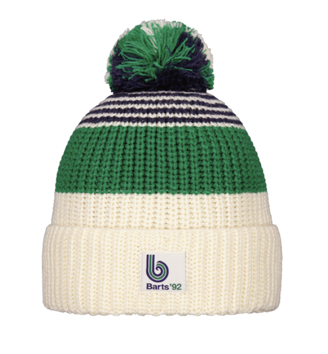 Barts Kids Ventursh Beanie Mütze mit Bommel - Cream/Creme&Grün