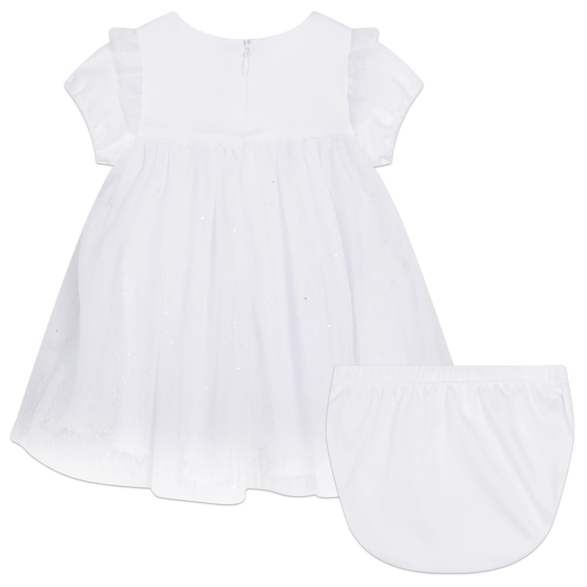 Carrement Beau Baby Kleid in weiß mit Glitzer