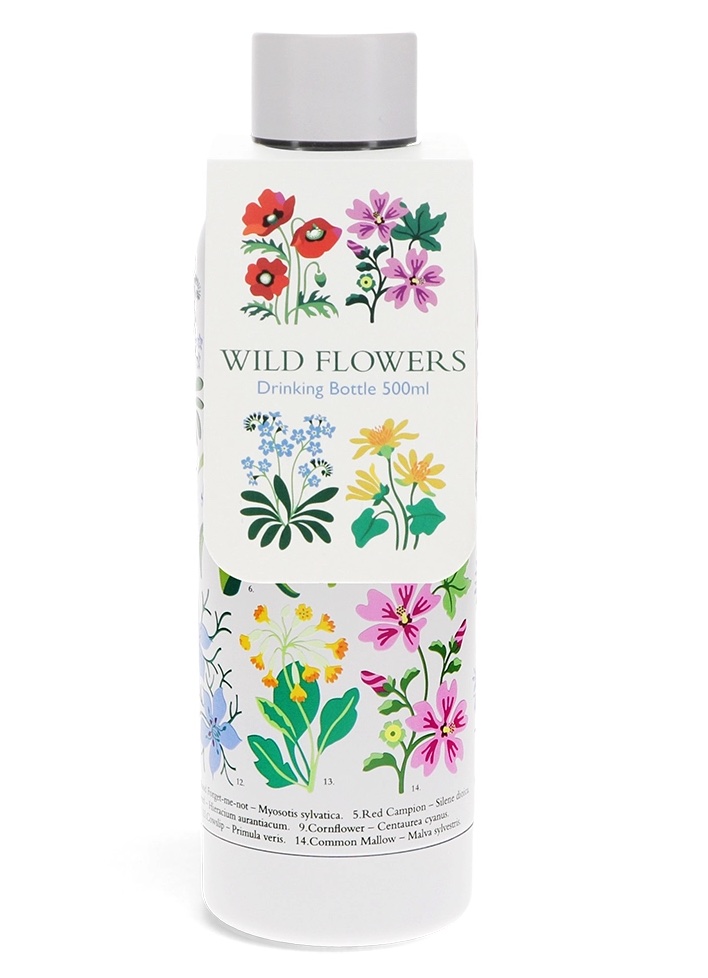 Rex London Edelstahl-Trinkflasche 500 ml - Wildblumen