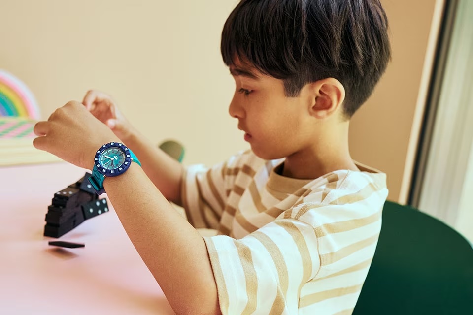 ZFCSP122_li300_ec001 Flik Flak Uhr Kinderuhr - LEVEL TEAL- Petrol mit Blau