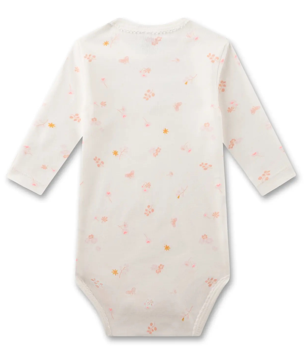 Sanetta Body Langarm in Creme Weiß mit Zarten Blumen Allover Sanetta Body Langarm in Creme Weiß mit Zarten Blumen Allover