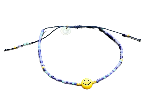 Lua Armband Happy Sunshine Verstellbar Smiley in Blau Lua Armband Happy Sunshine Verstellbar Smiley in Blau
